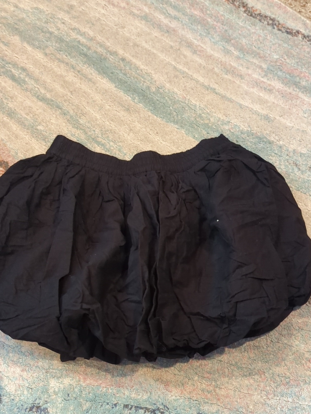On 34th Puff Bubble Skirt Mini Black Small Cotton Breathable